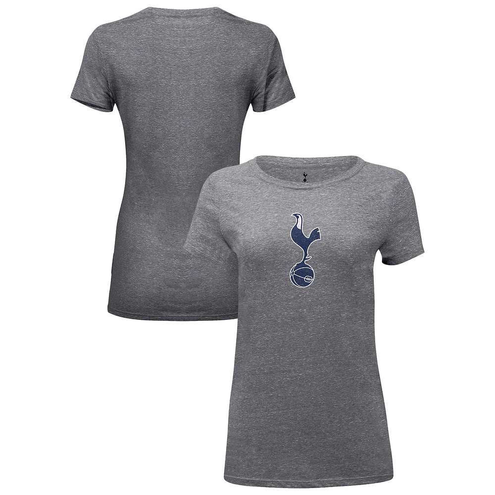 Women's 1863FC Heather Gray Tottenham Hotspur Color Badge Tri-Blend T-Shirt