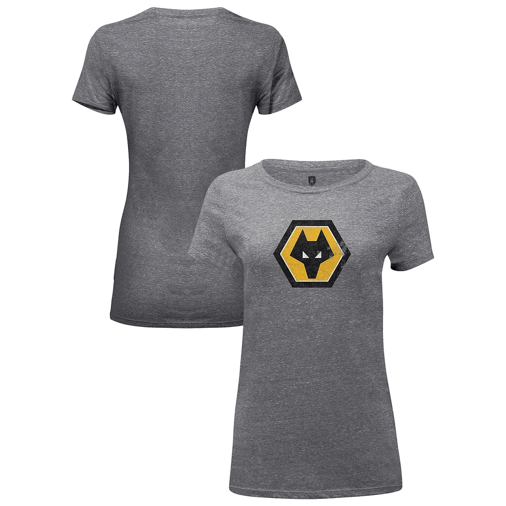 Women's 1863FC Heather Gray Wolverhampton Wanderers Color Badge Tri-Blend T-Shirt