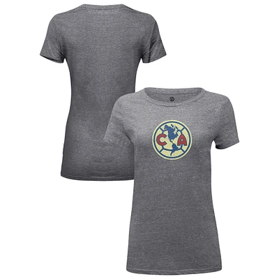 Women's 1863FC Heather Gray Club America Color Badge Tri-Blend T-Shirt