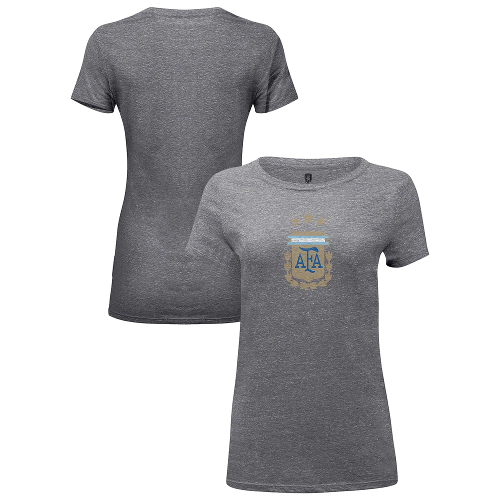 Women's 1863FC Heather Gray Argentina National Team Color Badge Tri-Blend T-Shirt
