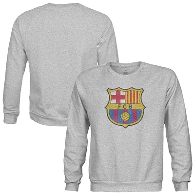 Youth 1863FC Heather Gray Barcelona Pullover Crewneck Sweatshirt