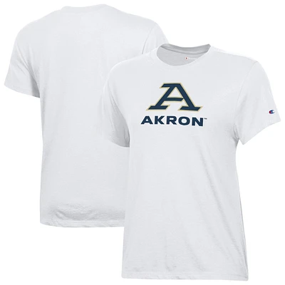 Women's Champion White Akron Zips Core T-Shirt