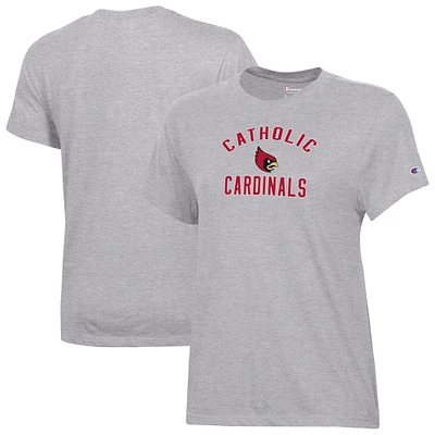 Women's Champion  Gray Catholic University Cardinals Core T-Shirt
