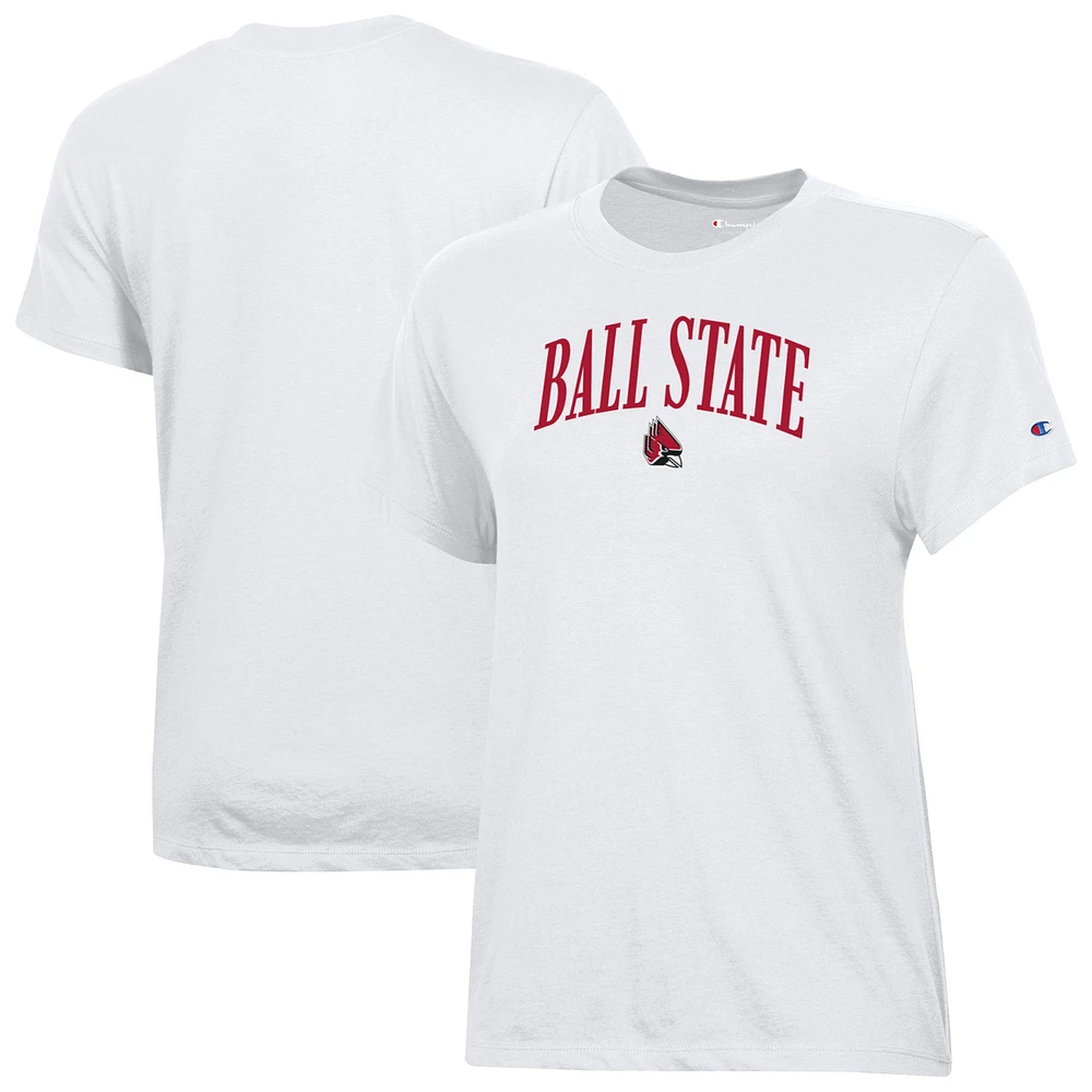 Women's Champion White Ball State Cardinals Core T-Shirt