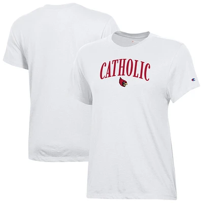 Women's Champion  White Catholic University Cardinals Core T-Shirt