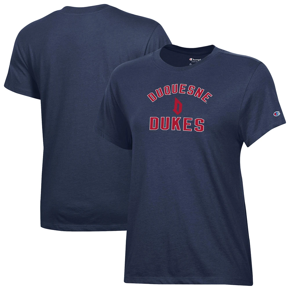 Women's Champion Navy Duquesne Dukes Core T-Shirt