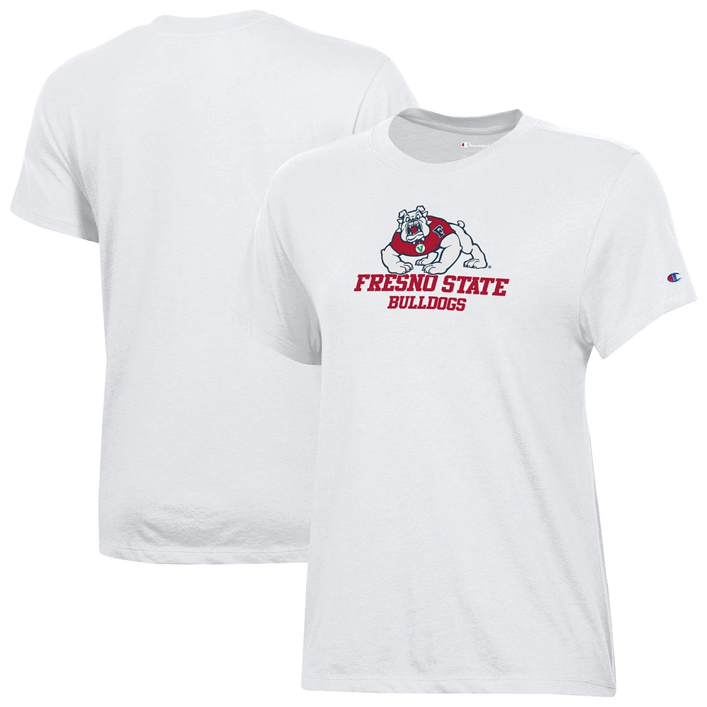 Women's Champion White Fresno State Bulldogs Core T-Shirt