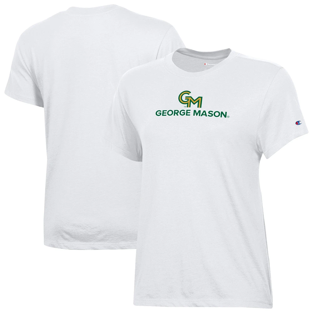Women's Champion White George Mason Patriots Core T-Shirt
