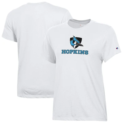 Women's Champion White Johns Hopkins Blue Jays Core T-Shirt