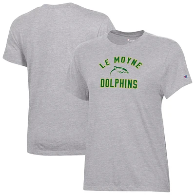Women's Champion Gray Le Moyne Dolphins Core T-Shirt