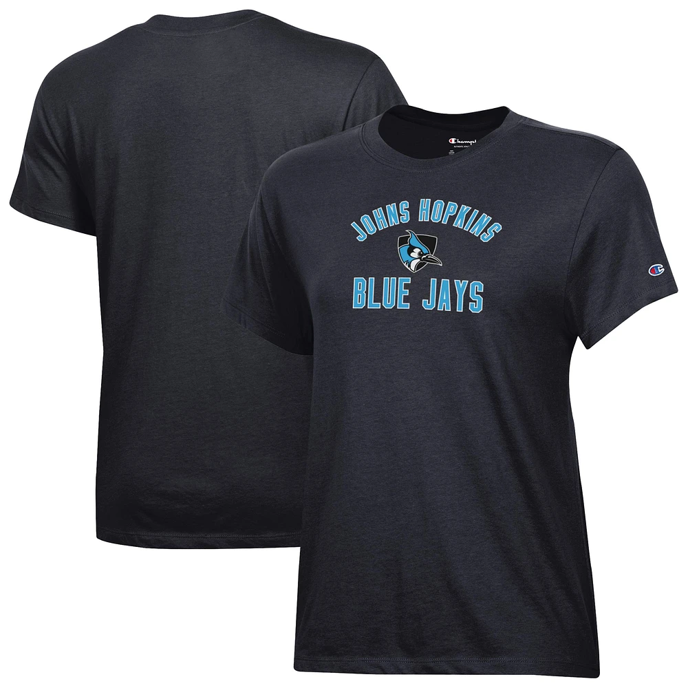 Women's Champion Black Johns Hopkins Blue Jays Core T-Shirt