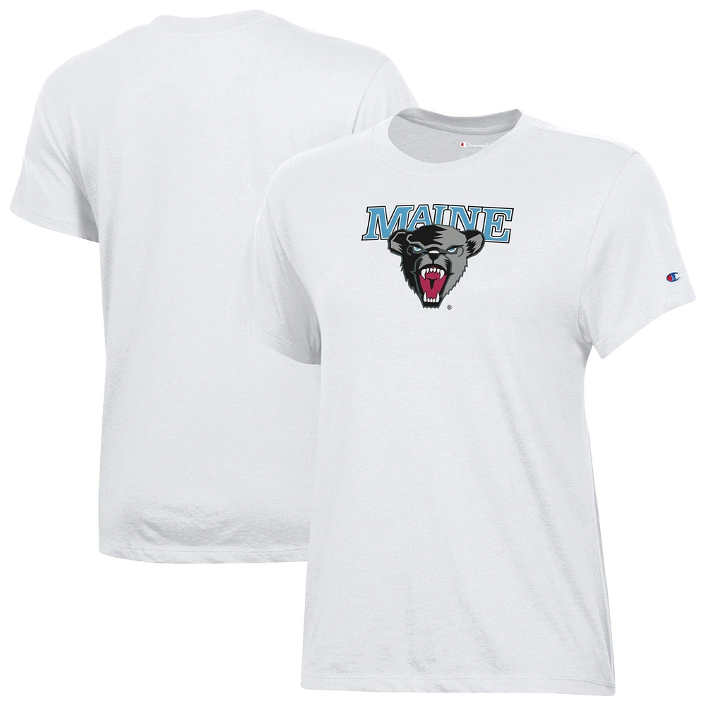 Women's Champion White Maine Black Bears Core T-Shirt
