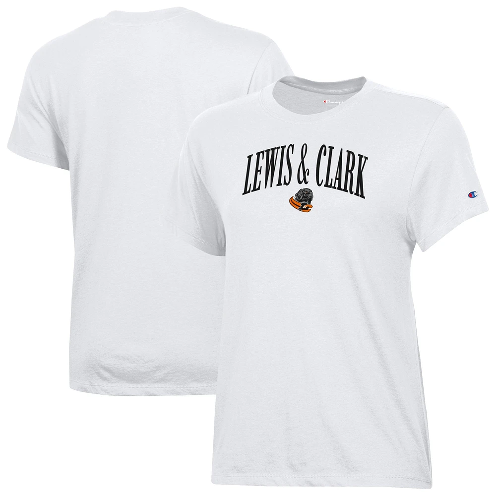 Women's Champion White Lewis & Clark College Pioneers Core T-Shirt