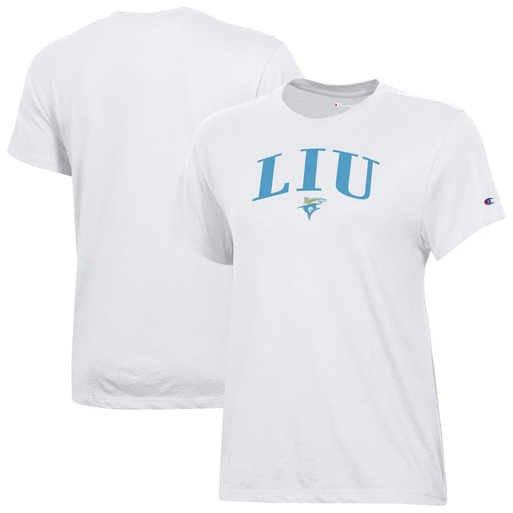 Women's Champion White LIU Sharks Core T-Shirt