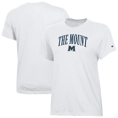 Women's Champion White Mount St. Mary's Mountaineers Core T-Shirt