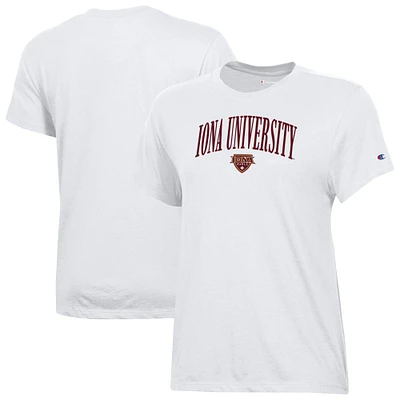 Women's Champion White Iona University Gaels Core T-Shirt