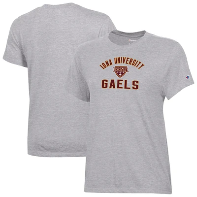 Women's Champion Gray Iona University Gaels Core T-Shirt