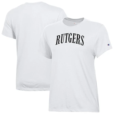 Women's Champion White Rutgers Scarlet Knights Core T-Shirt