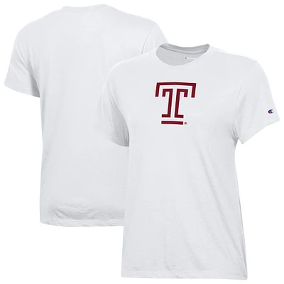 Women's Champion White Temple Owls Core T-Shirt