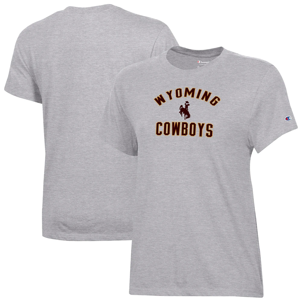 Women's Champion Gray Wyoming Cowboys Core T-Shirt
