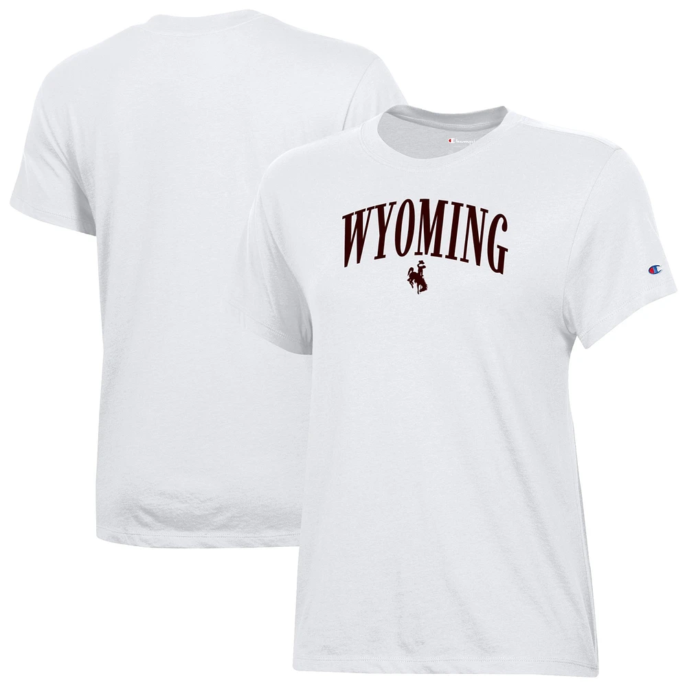 Women's Champion White Wyoming Cowboys Core T-Shirt