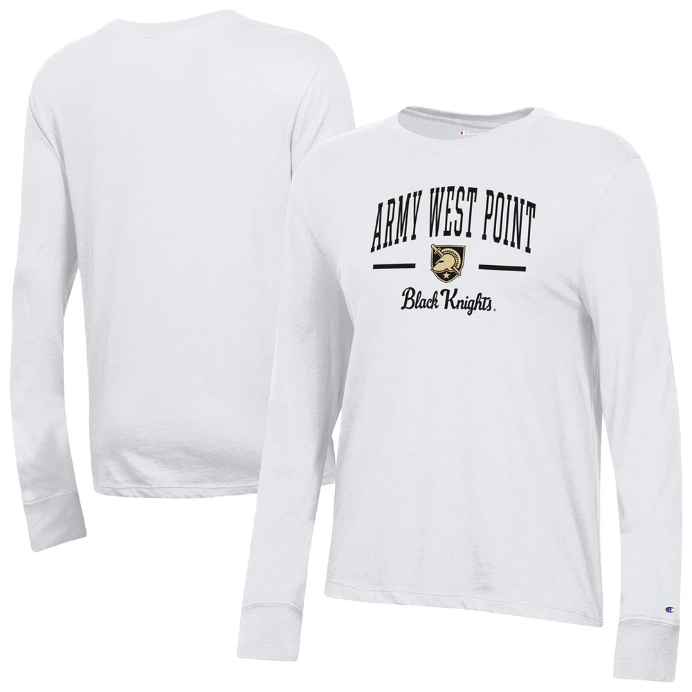 Women's Champion White Army Black Knights Core Long Sleeve T-Shirt