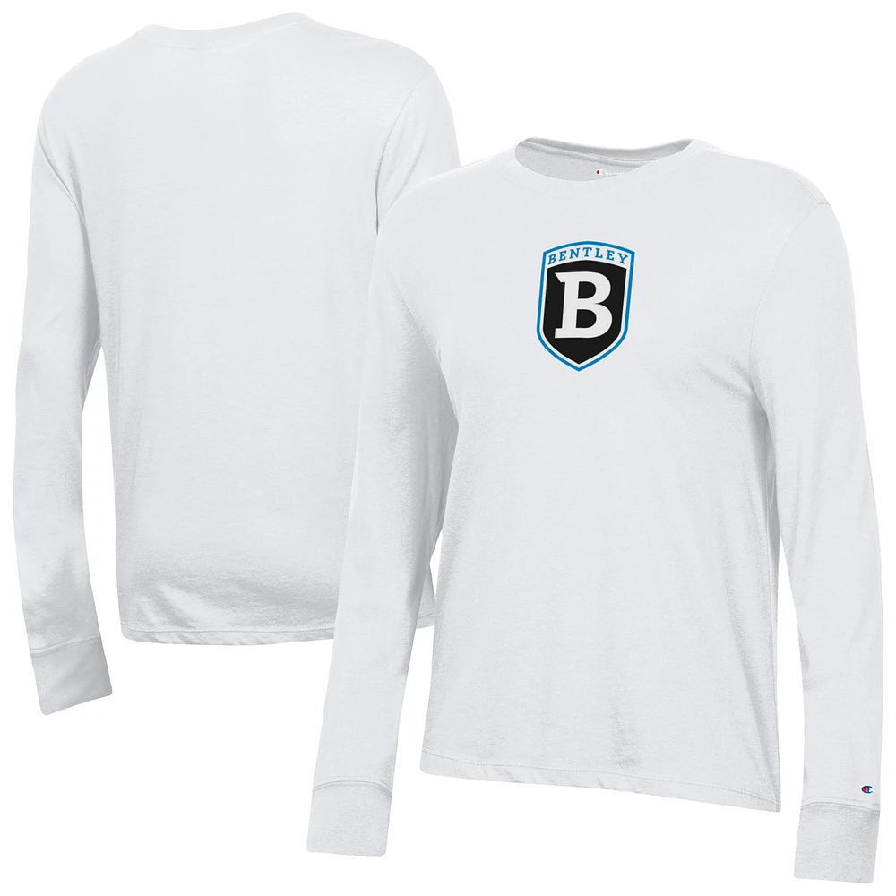 Women's Champion White Bentley Falcons Core Long Sleeve T-Shirt