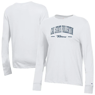 Women's Champion White Cal State Fullerton Titans Core Long Sleeve T-Shirt