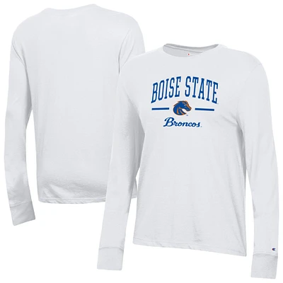 Women's Champion White Boise State Broncos Core Long Sleeve T-Shirt