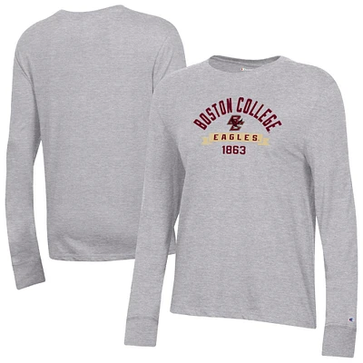 Women's Champion Gray Boston College Eagles Core Long Sleeve T-Shirt