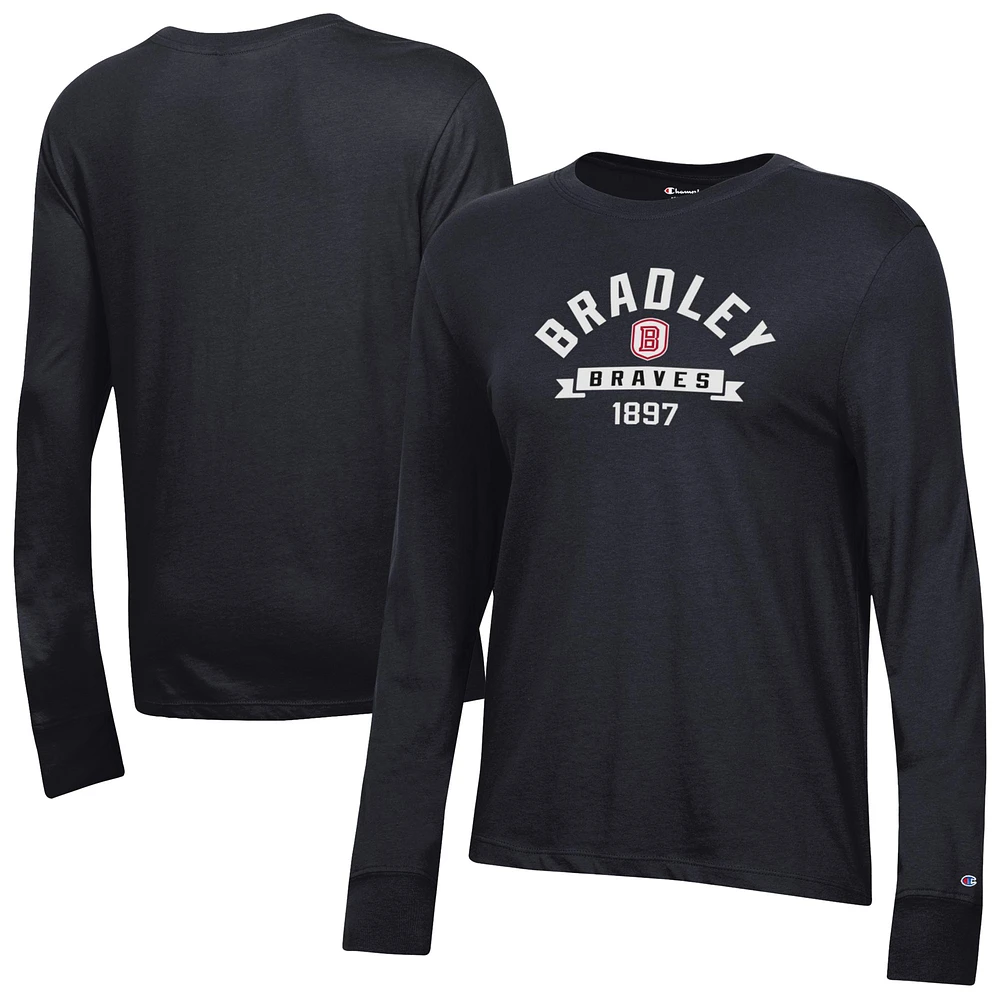 Women's Champion Black Bradley Braves Core Long Sleeve T-Shirt