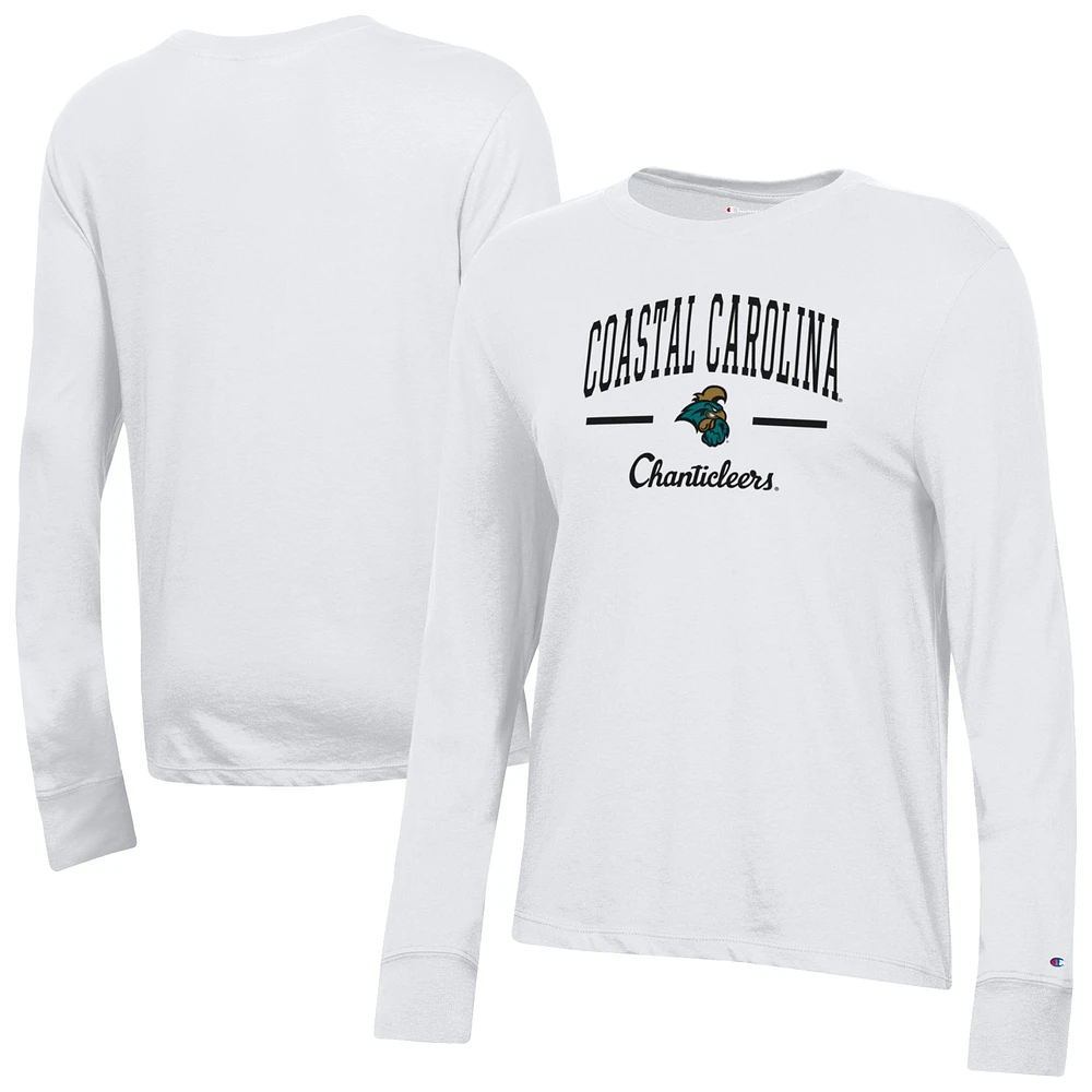 Women's Champion White Coastal Carolina Chanticleers Core Long Sleeve T-Shirt