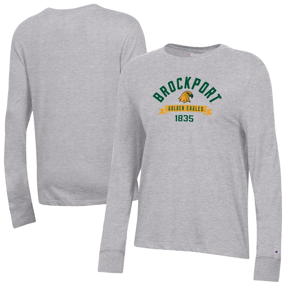 Women's Champion Gray SUNY Brockport Golden Eagles Core Long Sleeve T-Shirt