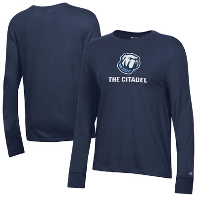 Women's Champion  Navy Citadel Bulldogs Core Long Sleeve T-Shirt