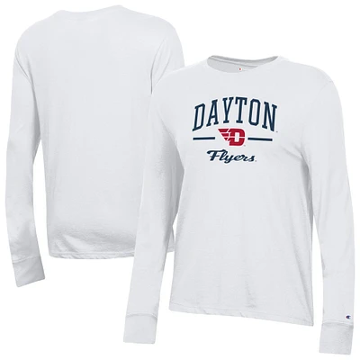 Women's Champion White Dayton Flyers Core Long Sleeve T-Shirt