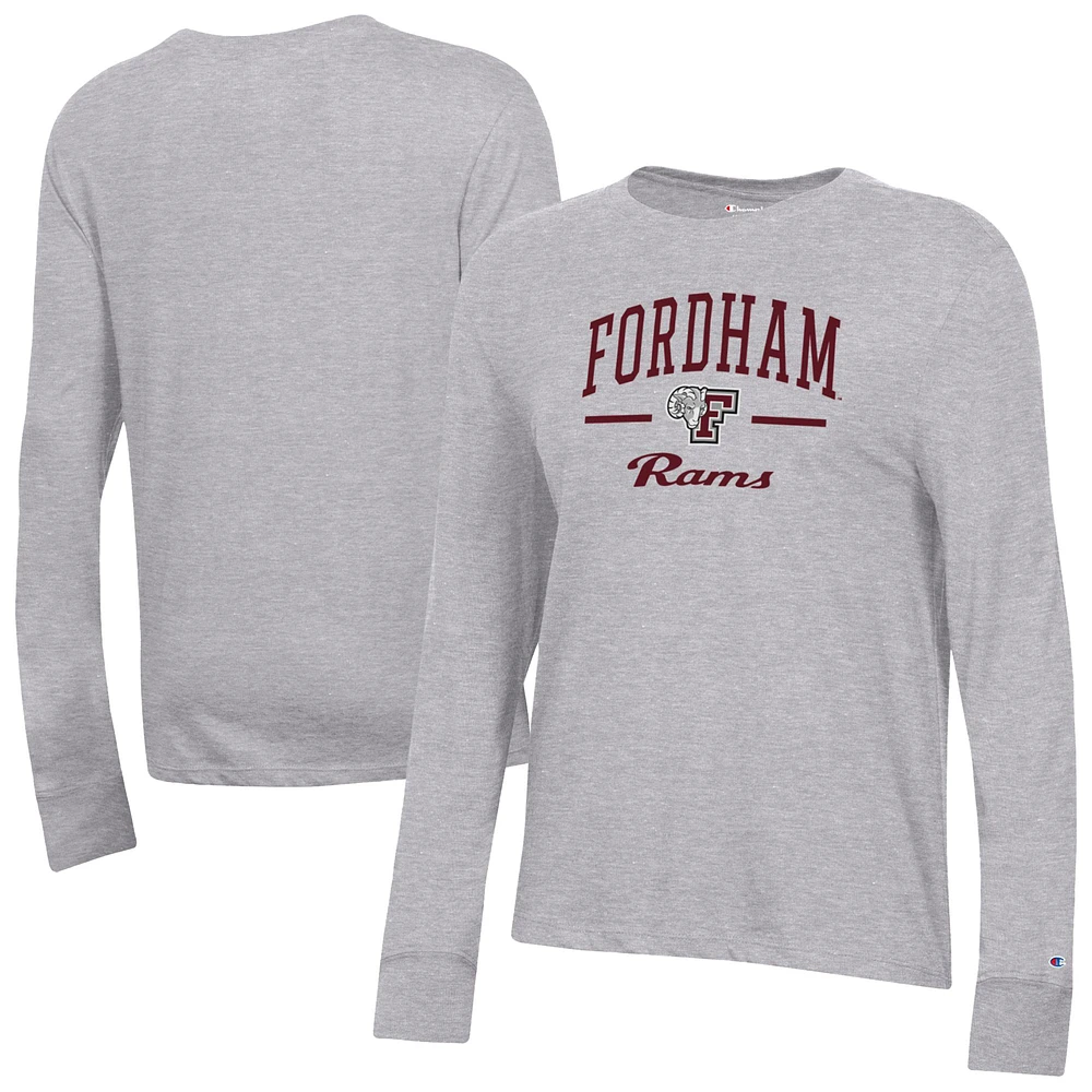 Women's Champion Gray Fordham Rams Core Long Sleeve T-Shirt