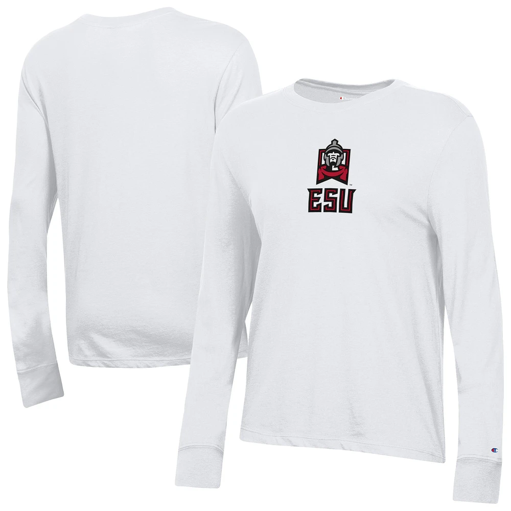 Women's Champion White East Stroudsburg Warriors Core Long Sleeve T-Shirt