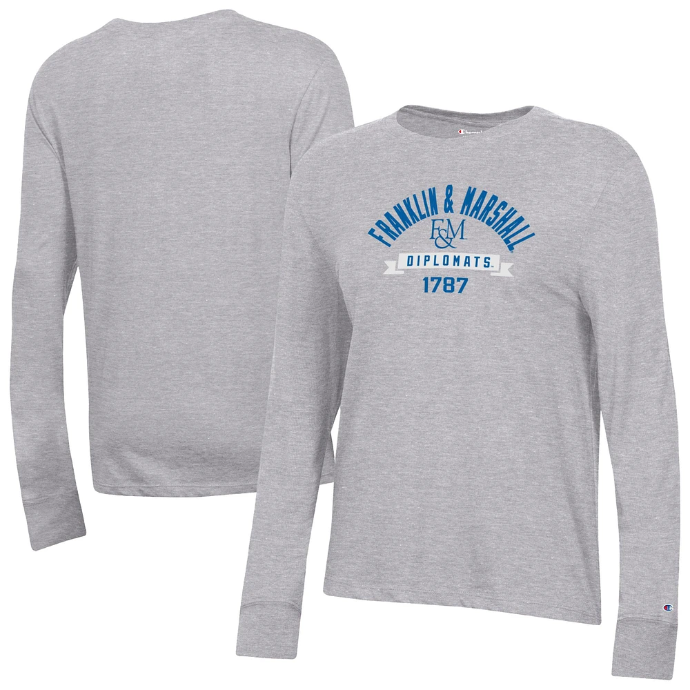 Women's Champion Gray Franklin & Marshall Diplomats Core Long Sleeve T-Shirt