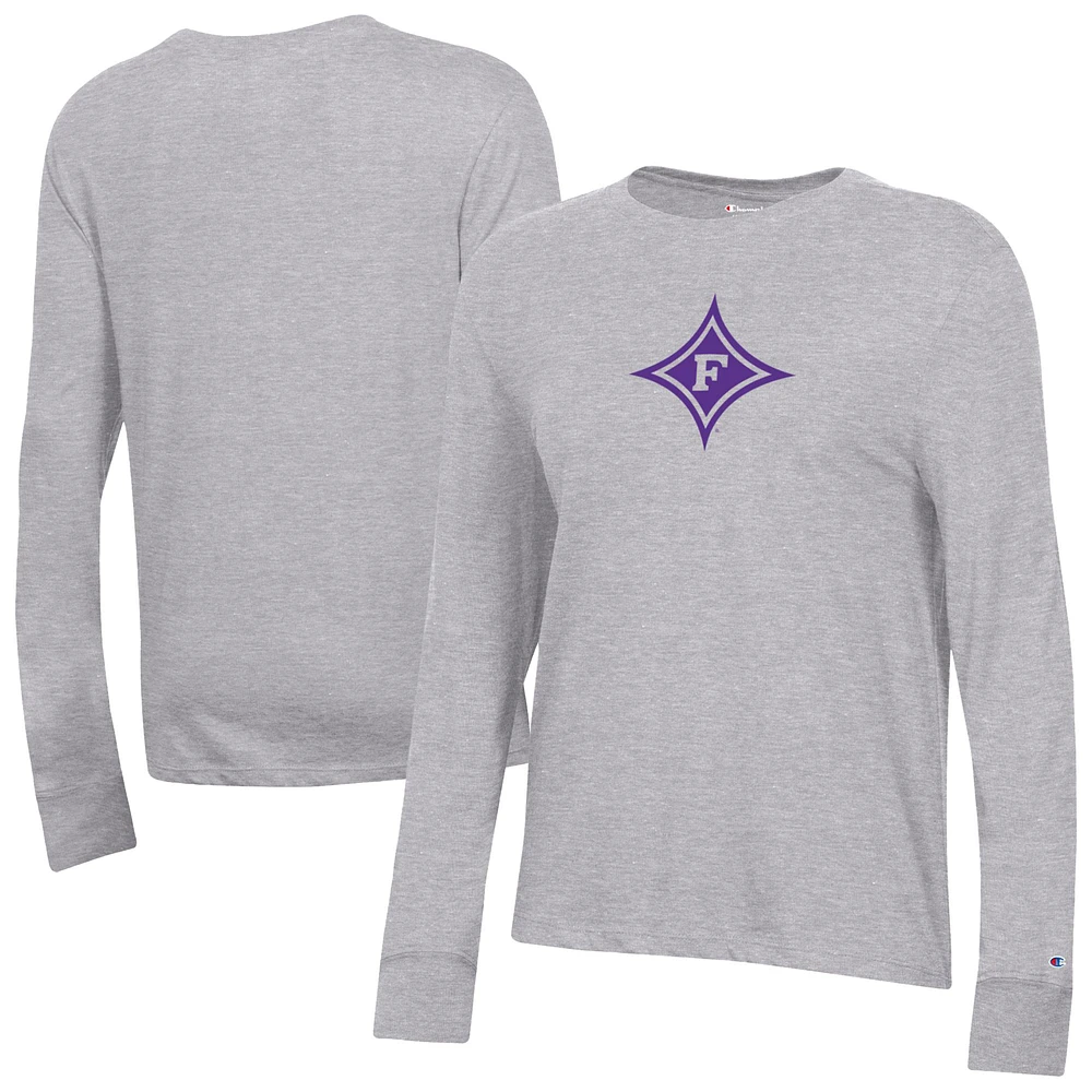 Women's Champion Gray Furman Paladins Core Long Sleeve T-Shirt