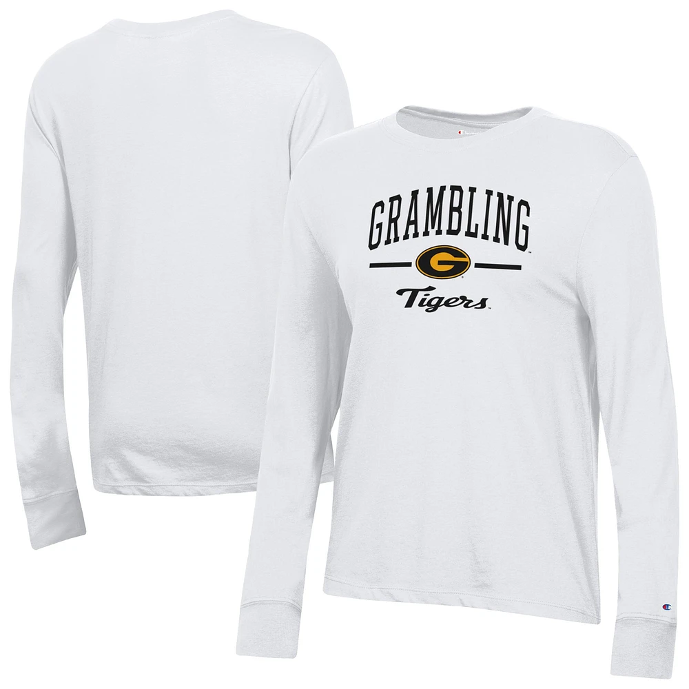 Women's Champion White Grambling Tigers Core Long Sleeve T-Shirt