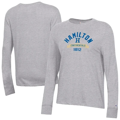 Women's Champion Gray Hamilton Continentals Core Long Sleeve T-Shirt