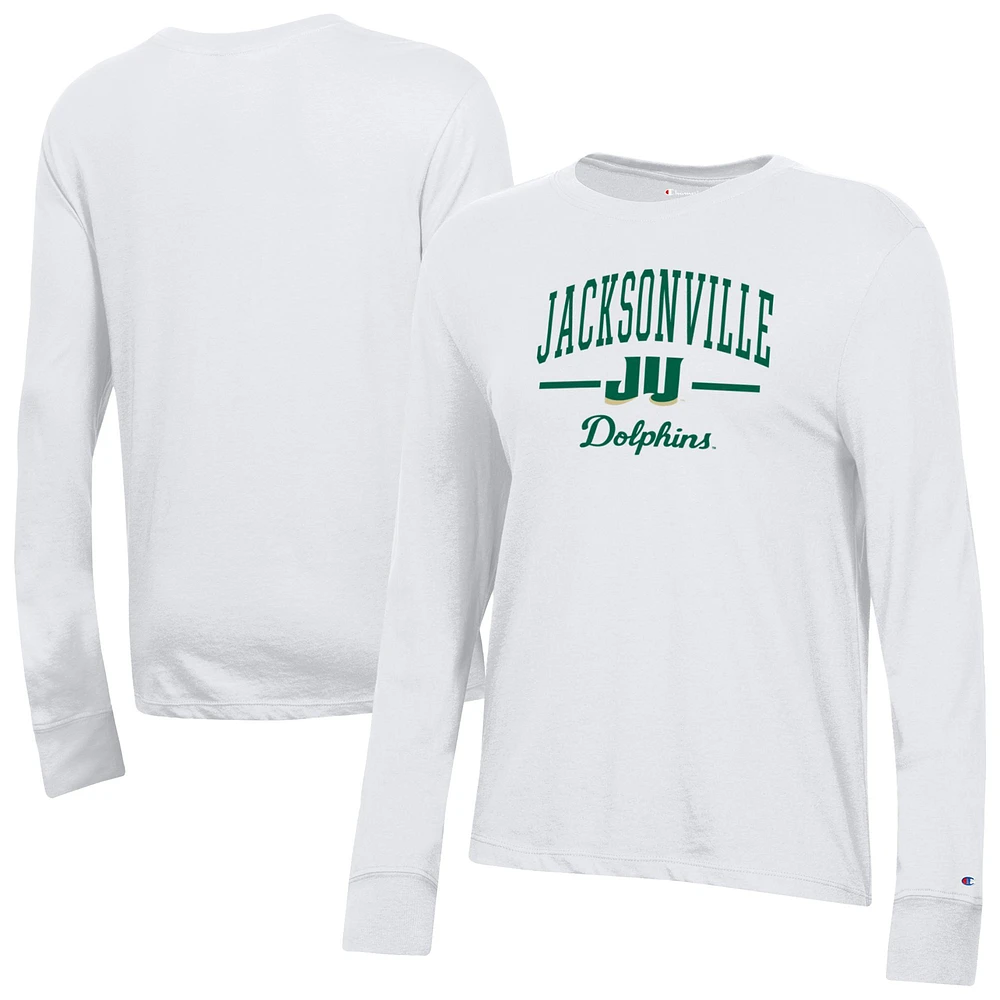 Women's Champion White JU Dolphins Core Long Sleeve T-Shirt