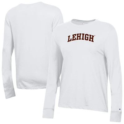 Women's Champion White Lehigh Mountain Hawks Core Long Sleeve T-Shirt