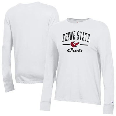 Women's Champion White Keene State Owls Core Long Sleeve T-Shirt