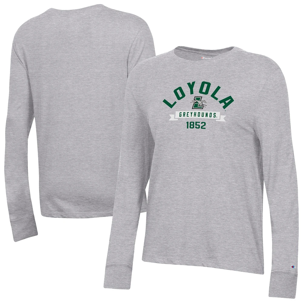 Women's Champion Gray Loyola Greyhounds Core Long Sleeve T-Shirt