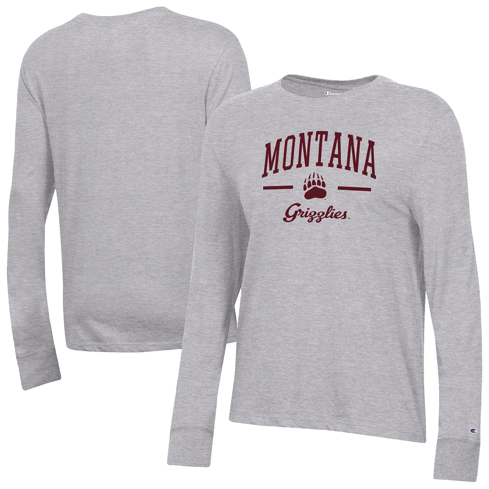 Women's Champion Gray Montana Grizzlies Core Long Sleeve T-Shirt