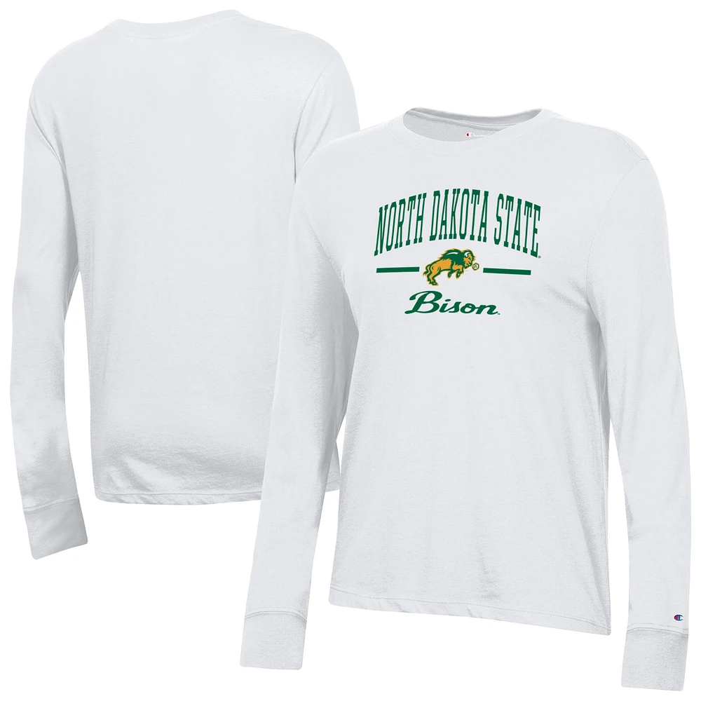 Women's Champion White NDSU Bison Core Long Sleeve T-Shirt