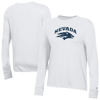 Women's Champion White Nevada Wolf Pack Core Long Sleeve T-Shirt