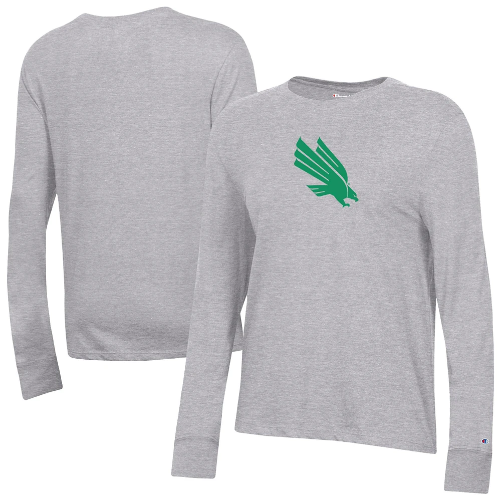 Women's Champion Gray North Texas Mean Green Core Long Sleeve T-Shirt