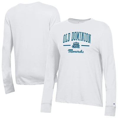 Women's Champion White Old Dominion Monarchs Core Long Sleeve T-Shirt